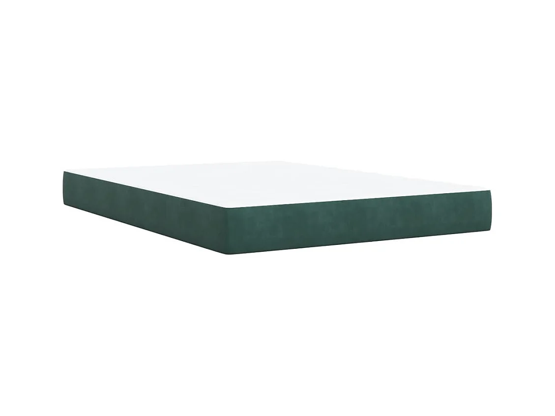 Cama box spring con colchón terciopelo verde oscuro 160x200 cm