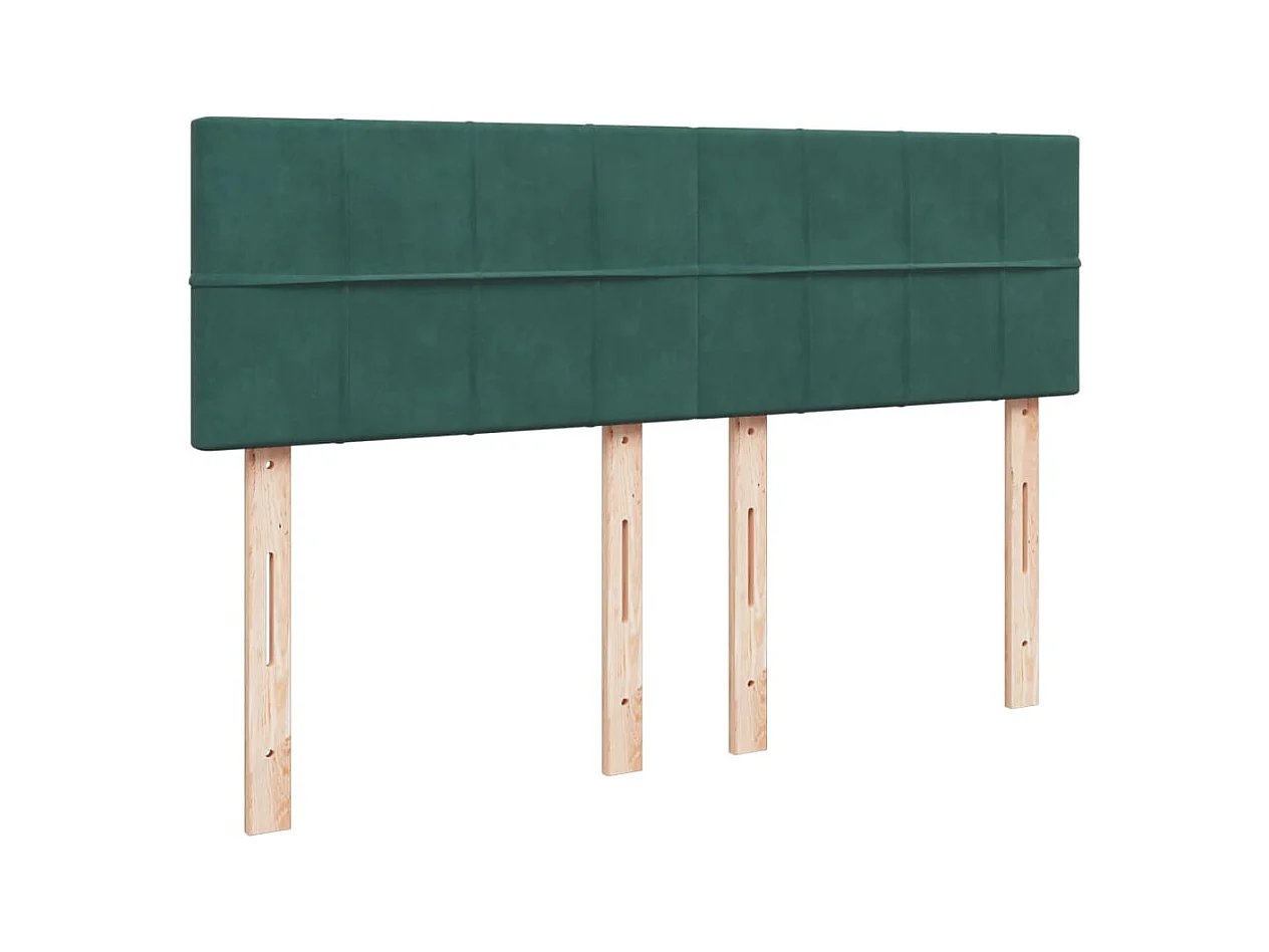 Cama box spring con colchón terciopelo verde oscuro 160x200 cm