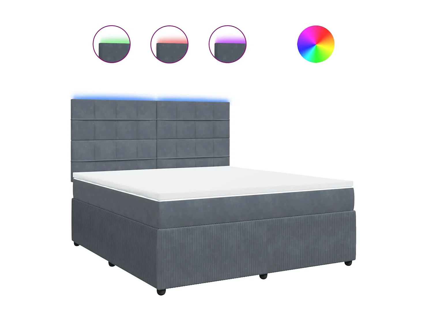 Boxspring met matras fluweel donkergrijs 180x200 cm