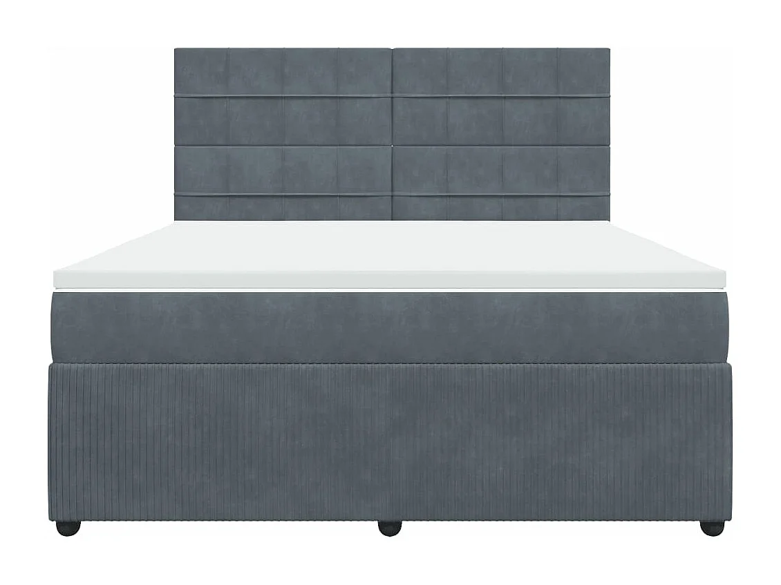 Boxspring met matras fluweel donkergrijs 180x200 cm