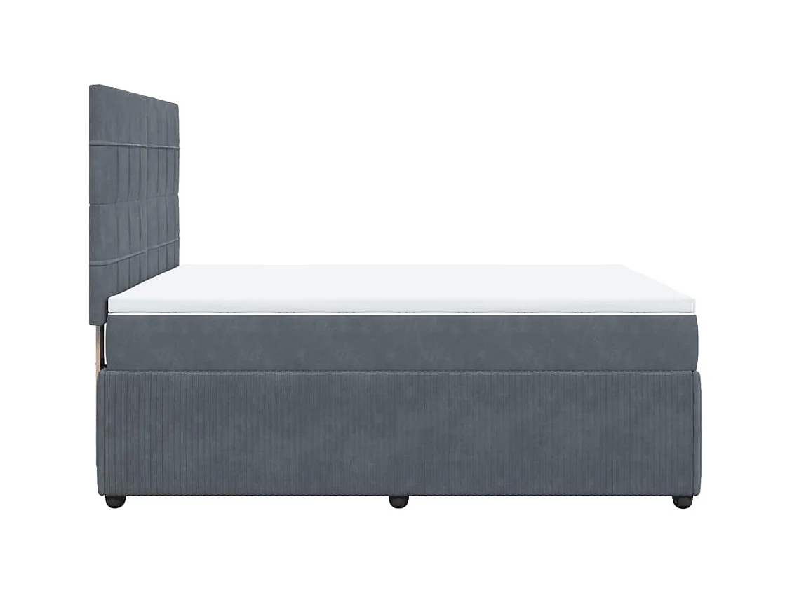 Sommier à lattes de lit et matelas Gris foncé 140x200cm Velours