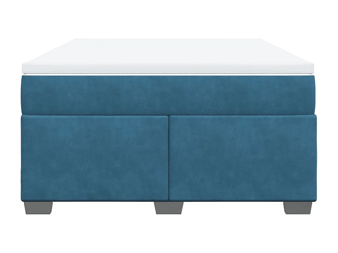 Giroletto a Molle con Materasso Blu Scuro 160x200 cm in Velluto