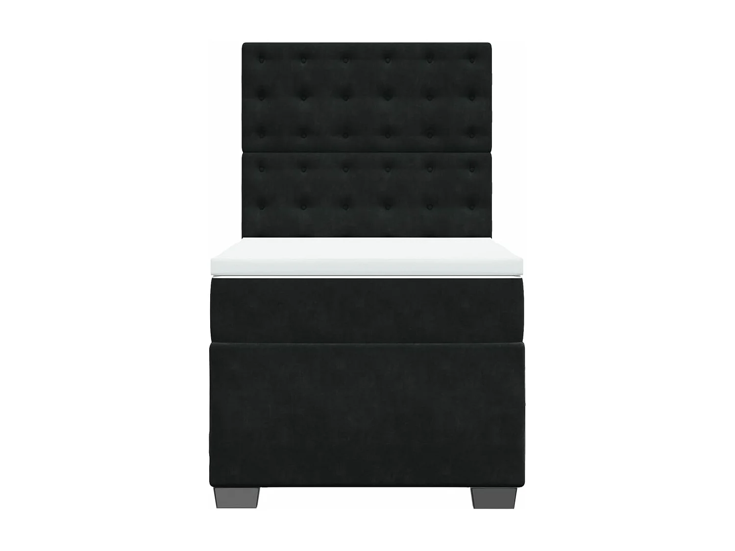 Boxspringbett mit Matratze Schwarz 80x200 cm Samt