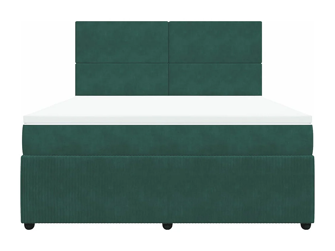 Sommier à lattes de lit et matelas Vert foncé 180x200cm Velours