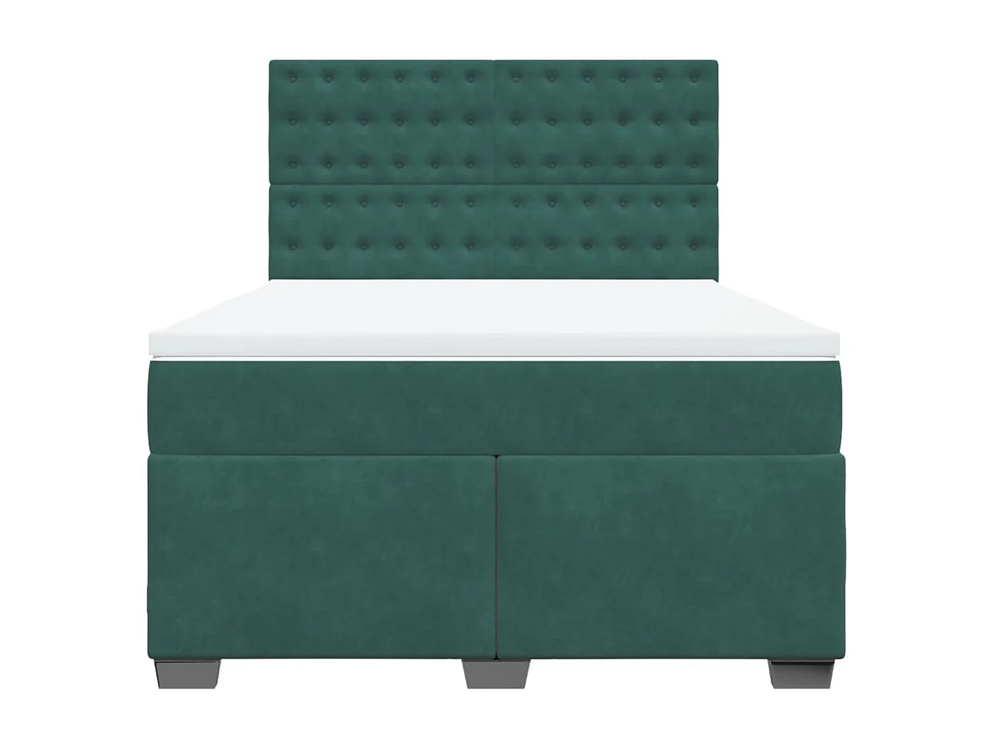 Boxspringbett mit Matratze Dunkelgrün 160x200 cm Samt