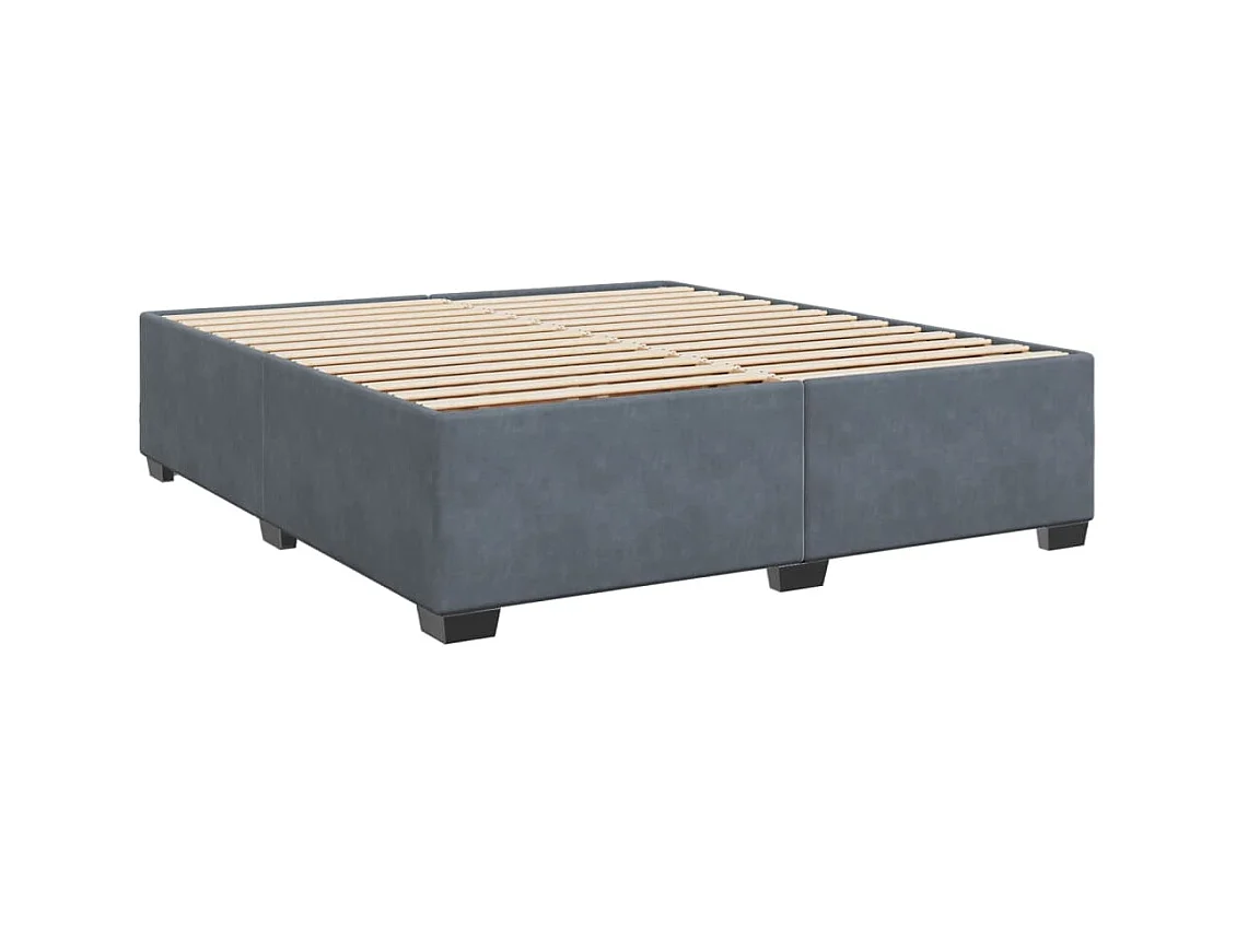 Sommier à lattes de lit et matelas Gris foncé 200x200cm Velours