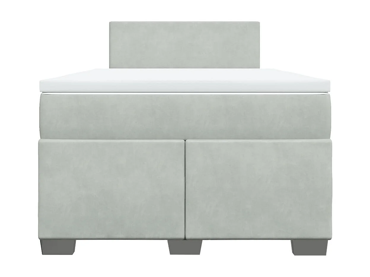 Boxspring met matras fluweel lichtgrijs 120x190 cm