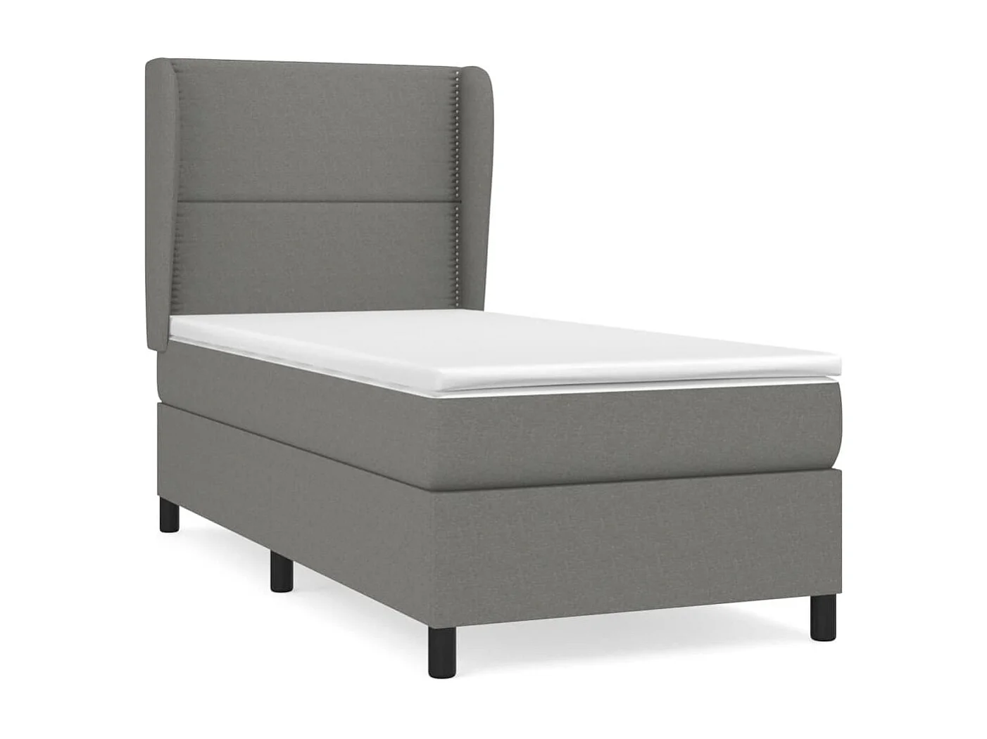 Sommier à lattes de lit et matelas Gris foncé 90x190 cm Tissu