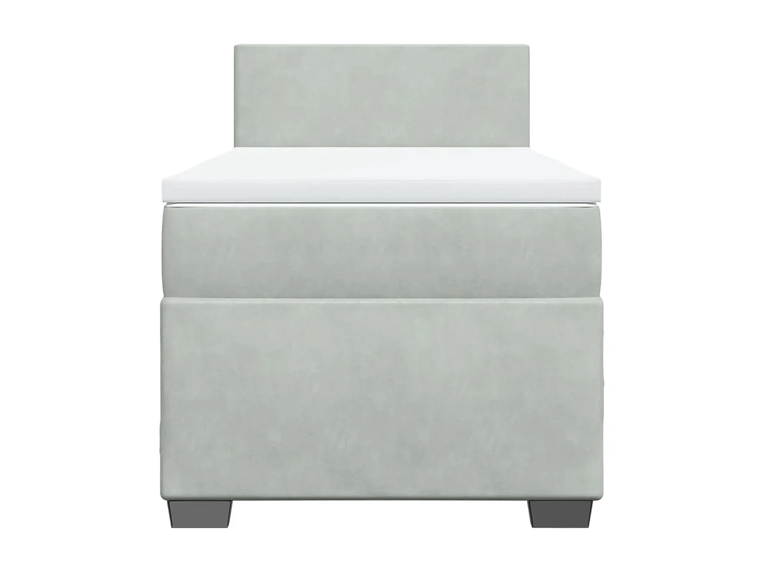 Boxspring met matras fluweel lichtgrijs 100x200 cm