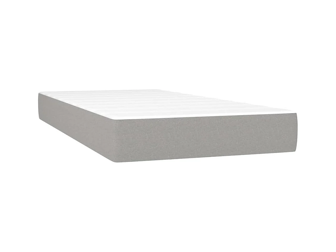 Sommier à lattes de lit et matelas Gris clair 90x190 cm Tissu