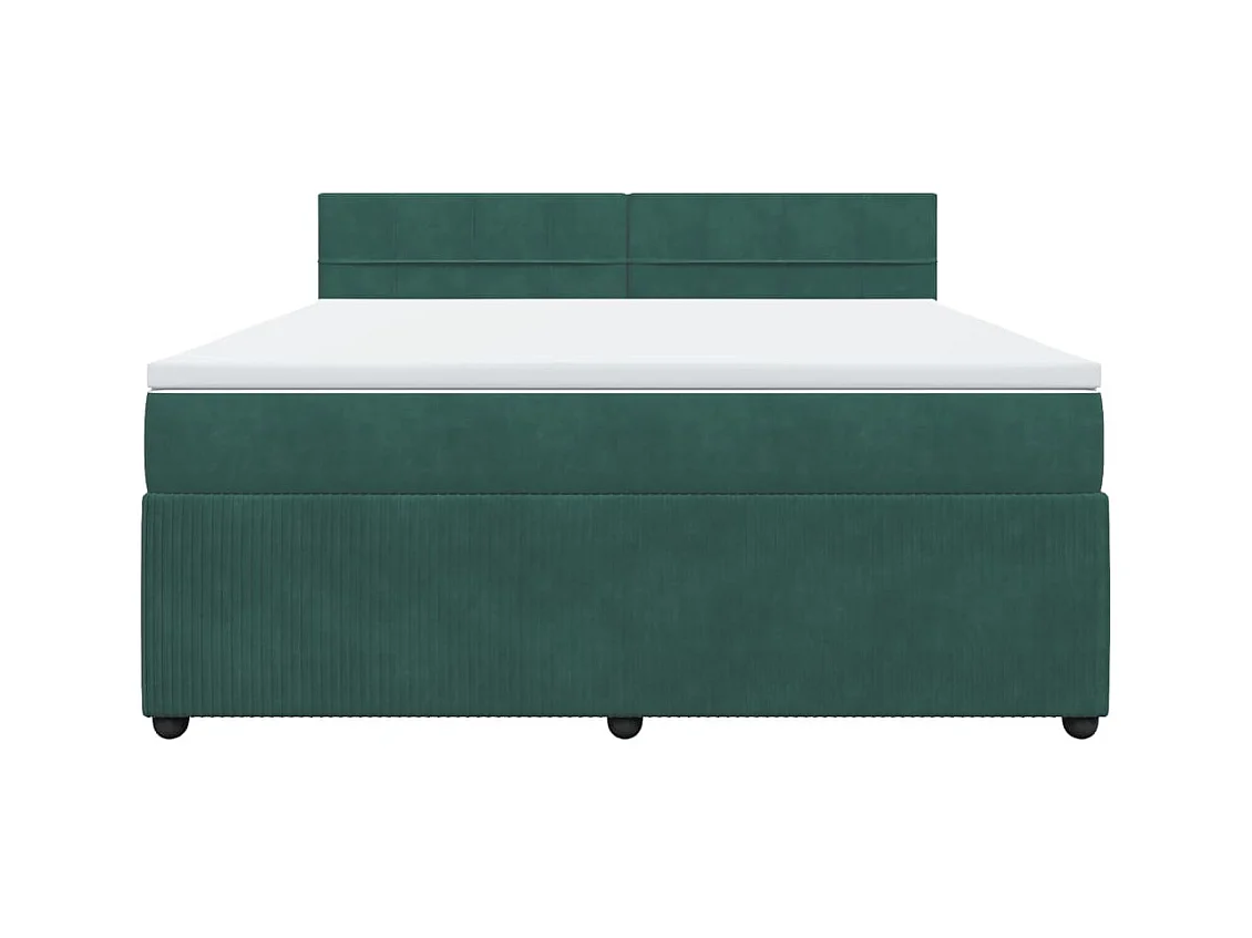 Boxspringbett mit Matratze Dunkelgrün 180x200 cm Samt