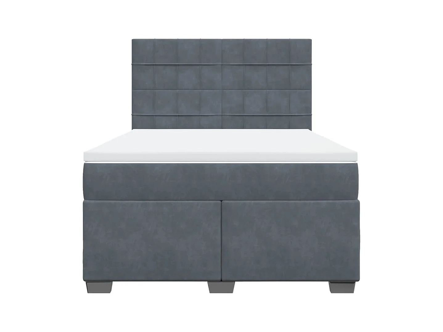 Boxspringbett mit Matratze Dunkelgrau 140x200 cm Samt