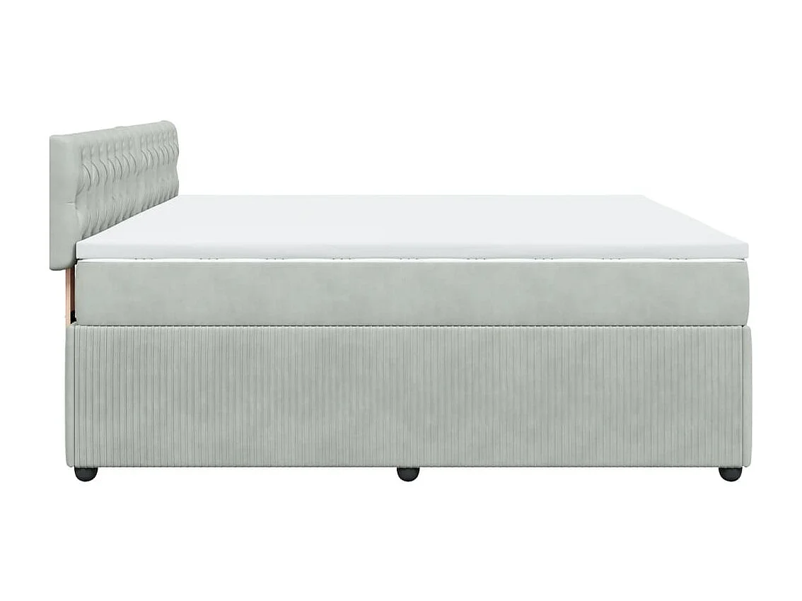 Sommier à lattes de lit et matelas Gris clair 180x200cm Velours