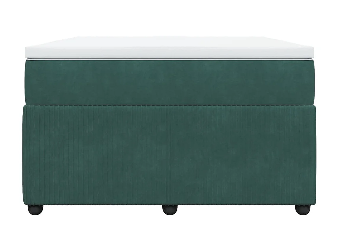 Giroletto a Molle con Materasso Verde Scuro 120x200 cm Velluto