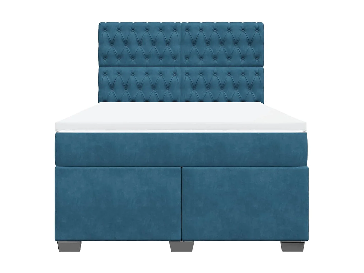 Boxspringbett mit Matratze Blau 160x200 cm Samt