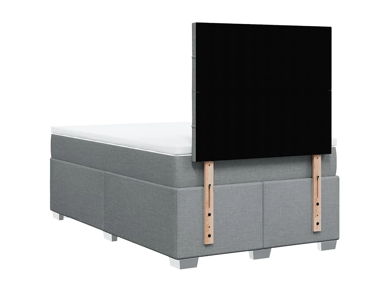 Sommier à lattes de lit et matelas gris clair 120x190 cm tissu