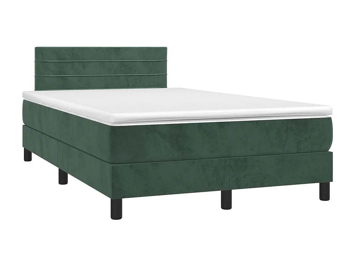 Boxspringbett mit Matratze Dunkelgrün 120x200 cm Samt