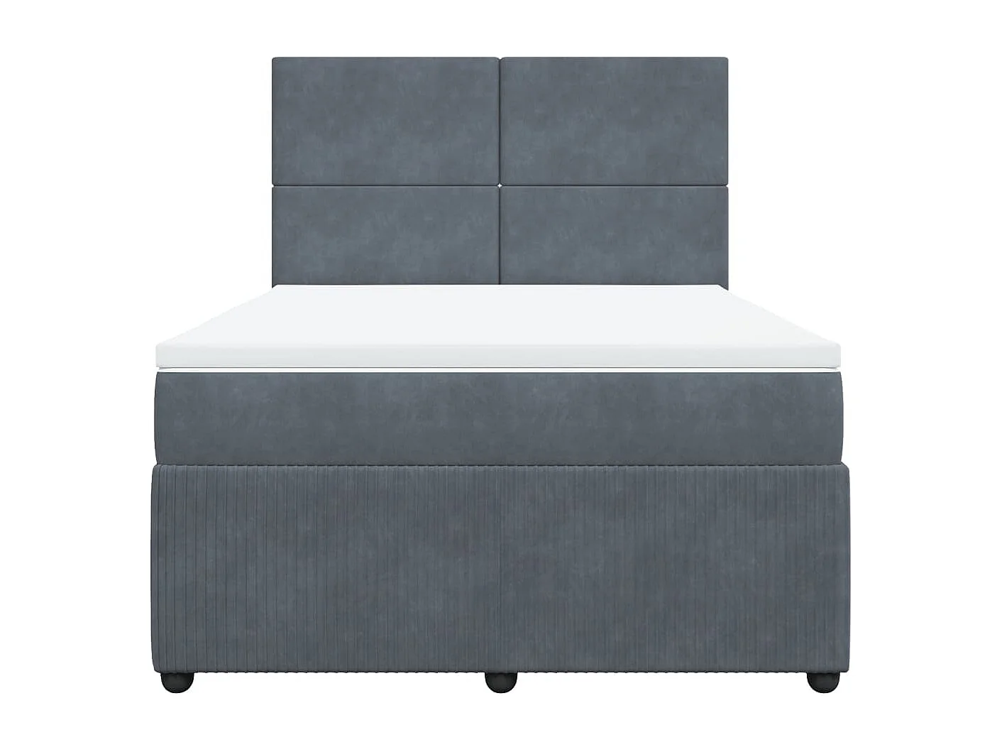 Sommier à lattes de lit et matelas Gris foncé 160x200cm Velours