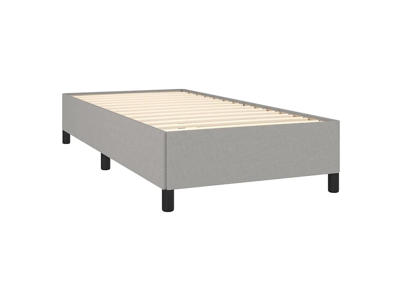 Boxspringbett mit Matratze Hellgrau 90x190 cm Stoff