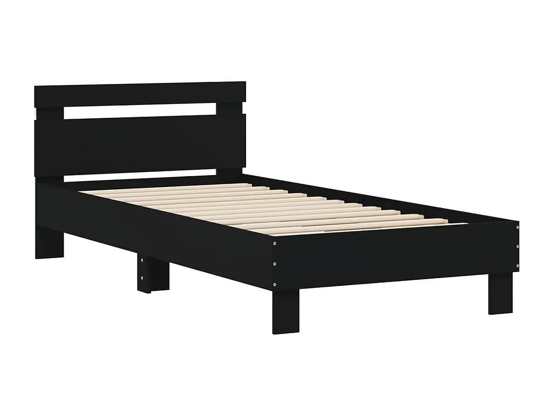 Cadre de lit sans matelas avec lumières LED noir 90x200 cm