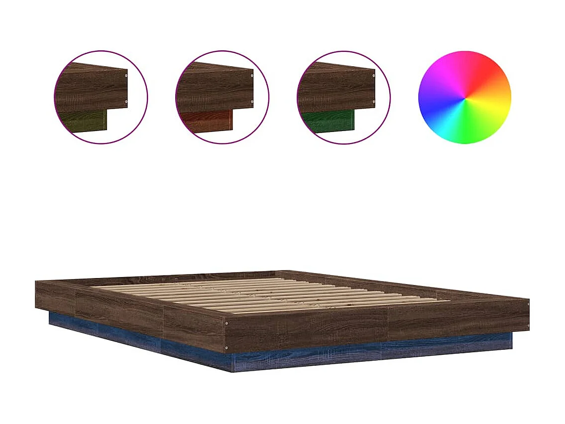 Cadre de lit avec lumières LED sans matelas 120x200 cm