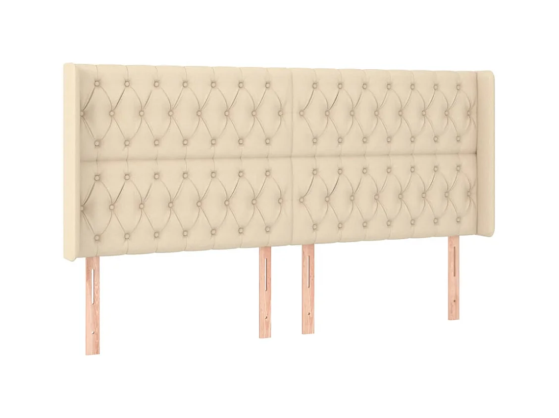 Letto a Molle con Materasso e LED Crema 180x200 cm in Tessuto