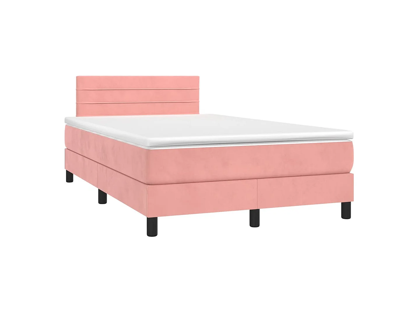 Sommier à lattes de lit avec matelas et LED Rose 120x200cm