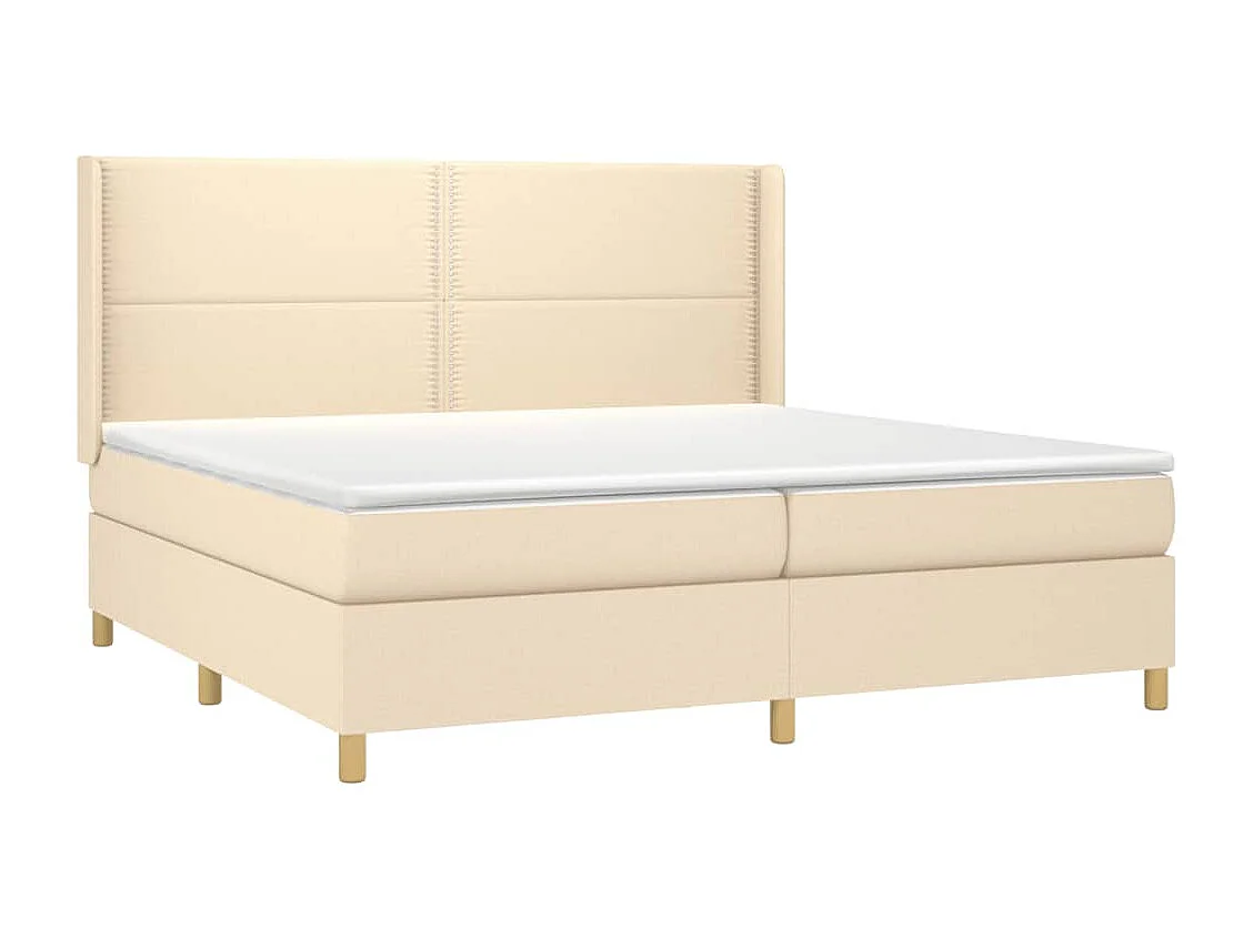 Letto a Molle Materasso e LED bianco 200x200cm in Tessuto