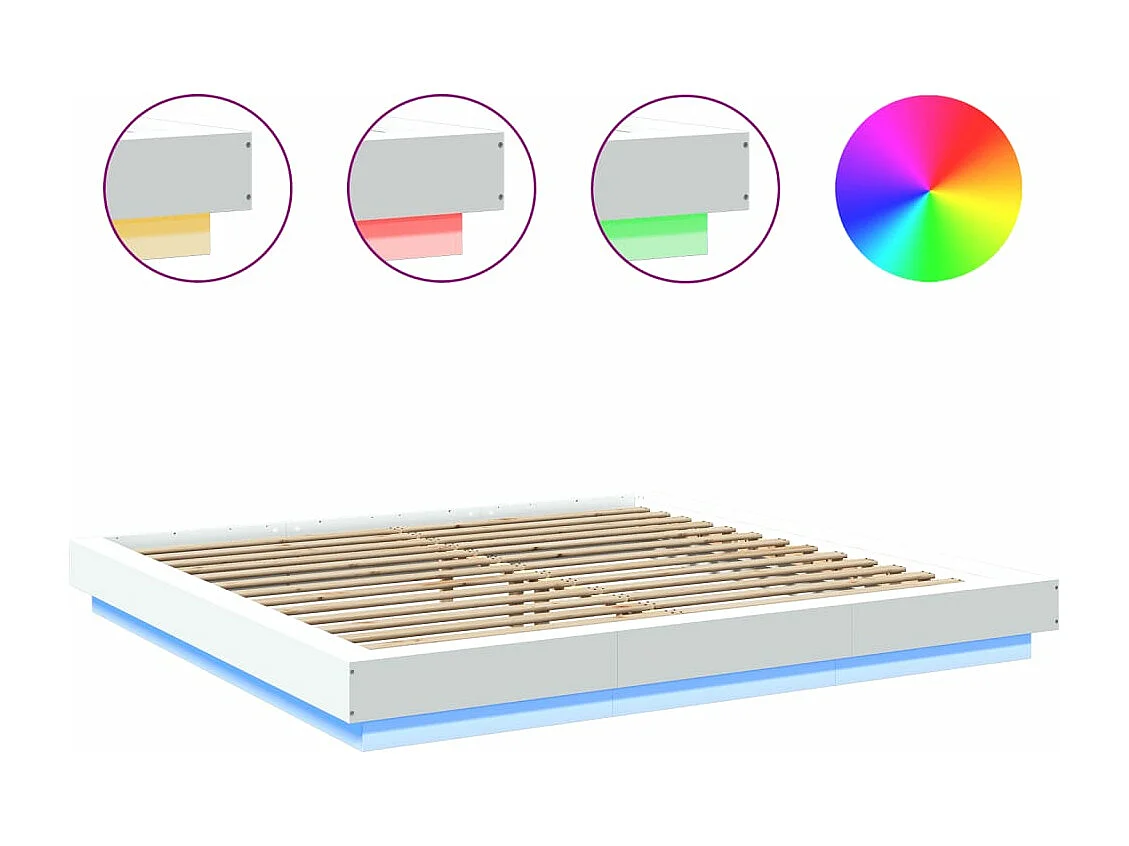 Giroletto con Luci LED Bianco 200x200 cm in Legno Multistrato