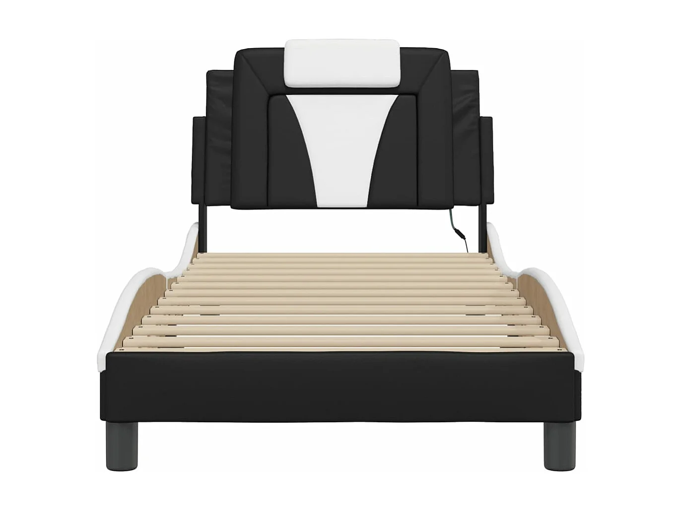 Cadre de lit avec LED sans matelas noir et blanc 90x200 cm