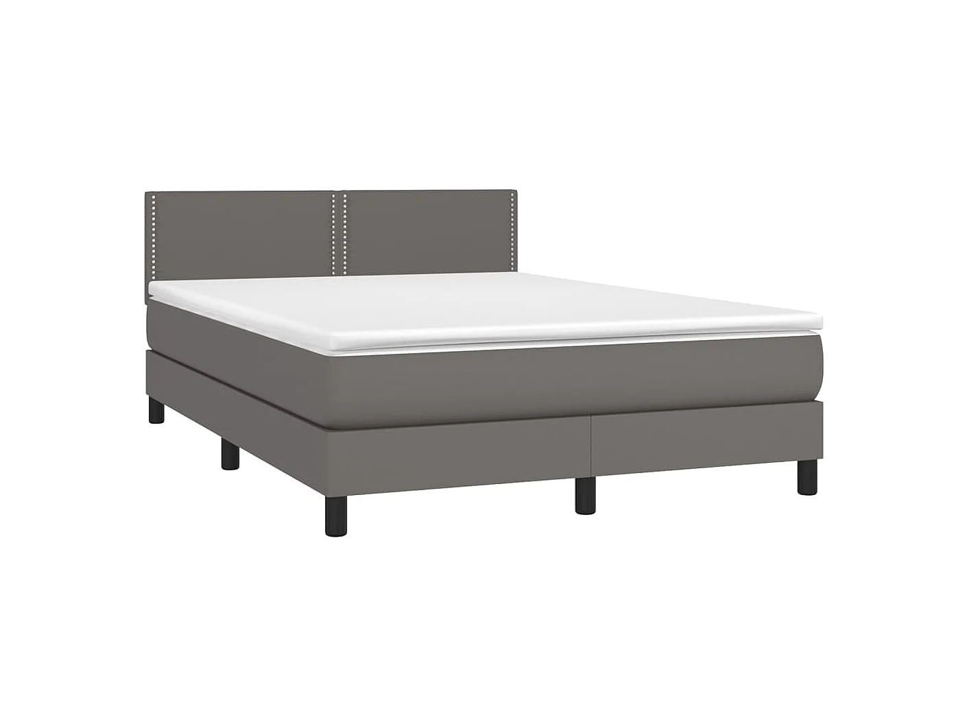 Giroletto Molle con Materasso e LED Grigio 140x190cm Similpelle