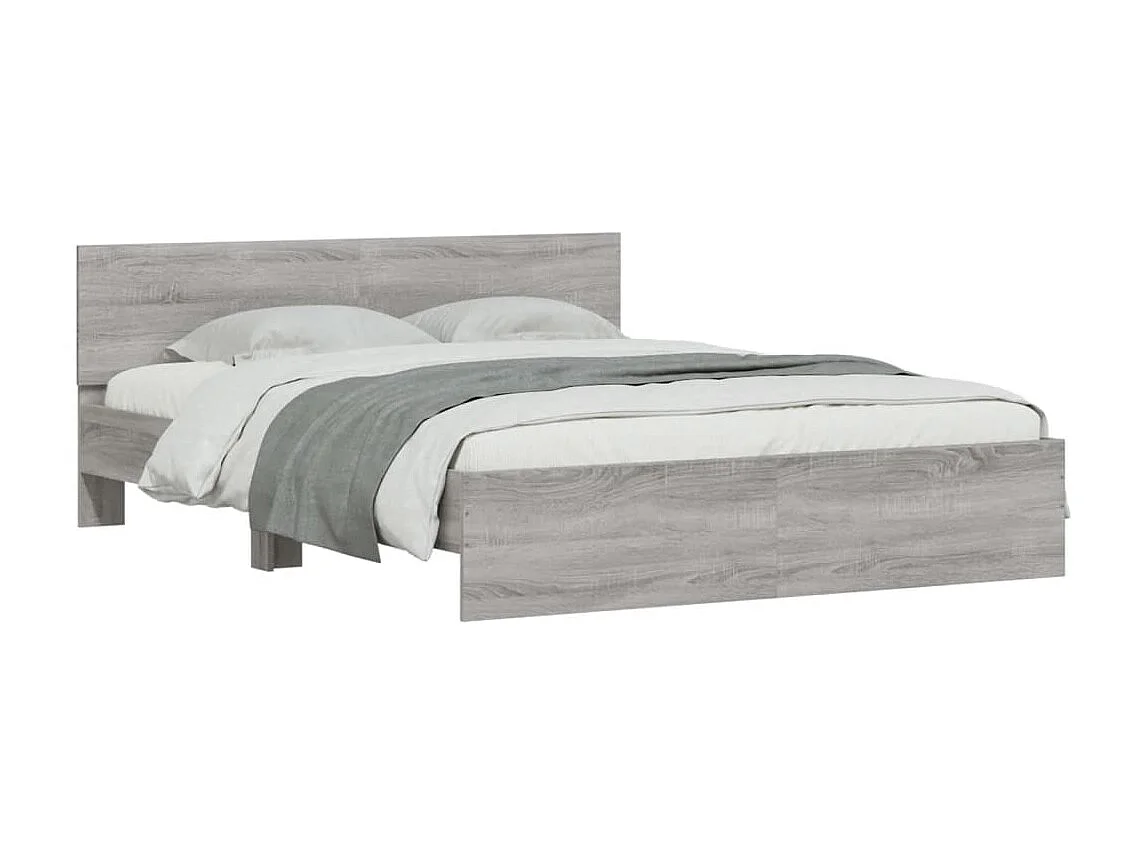 Cadre de lit avec LED sans matelas sonoma gris 160x200 cm