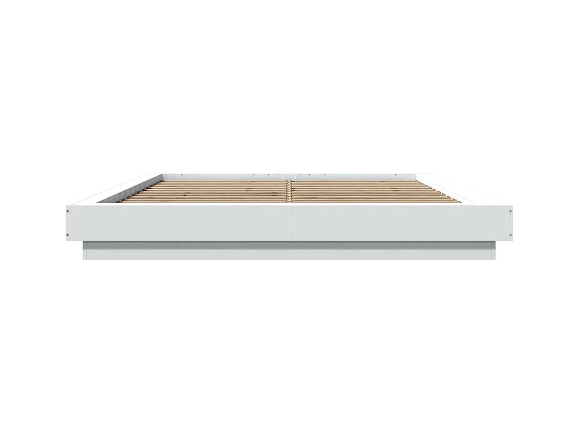 Bedframe met LED-verlichting bewerkt hout wit 150x200 cm