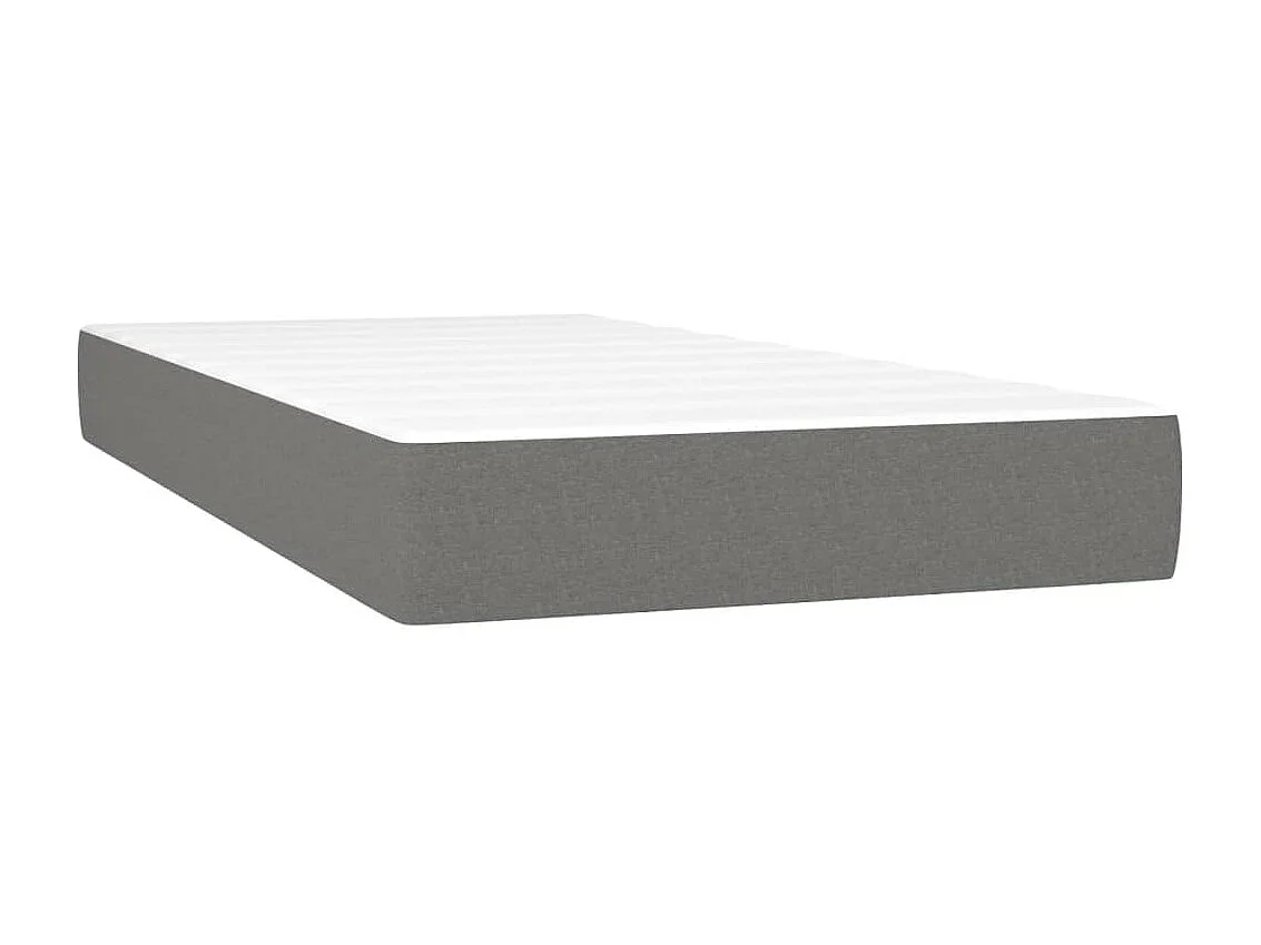 Sommier à lattes de lit matelas LED gris foncé 120x190 cm tissu