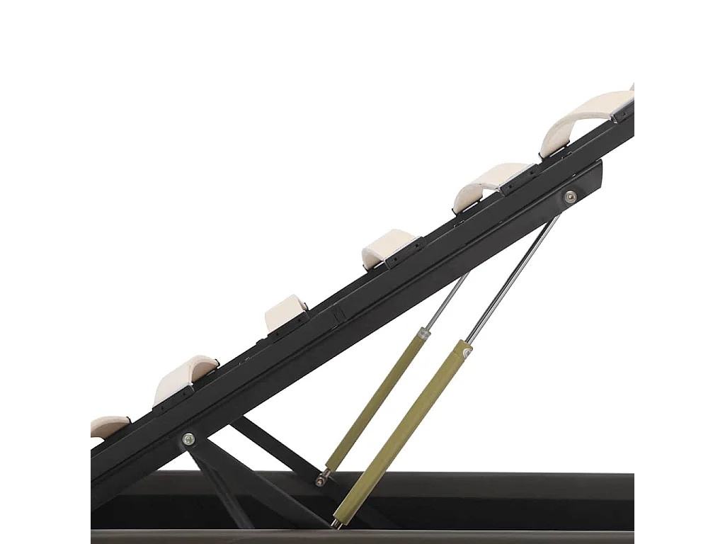 Cadre de lit à rangement avec LED gris similicuir 160x200 cm