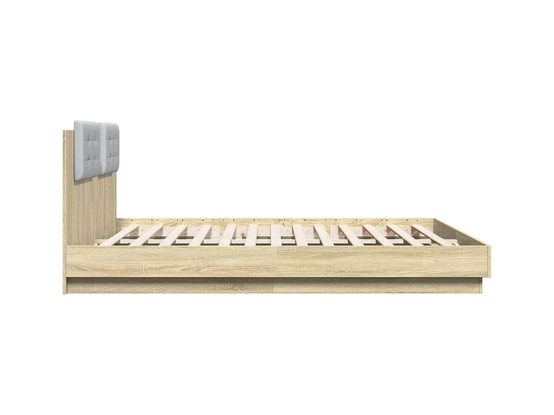 Cadre de lit avec LED sans matelas chêne sonoma 160x200 cm