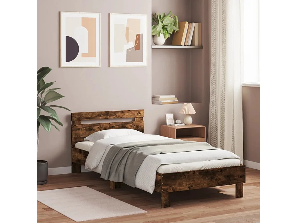 Cadre de lit sans matelas avec lumières LED 100x200 cm