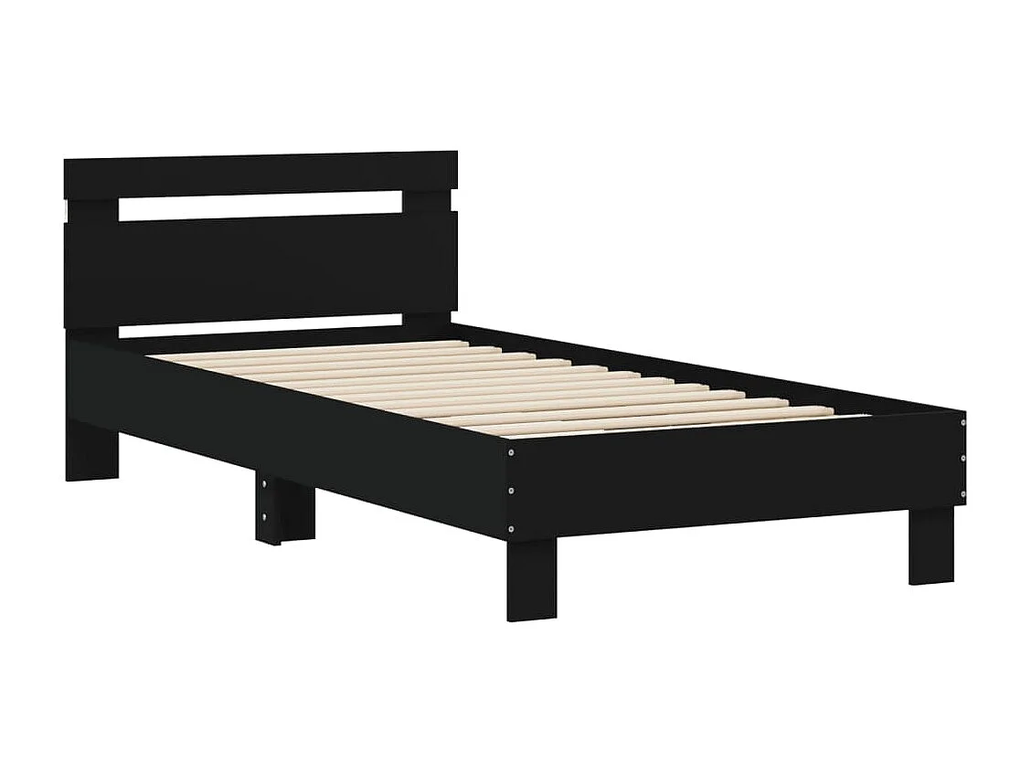 Cadre de lit sans matelas avec lumières LED noir 90x190 cm