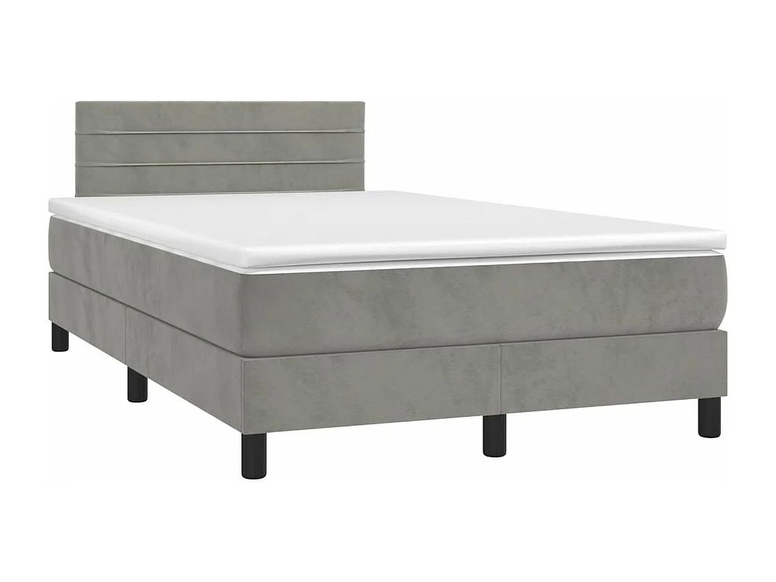 Sommier à lattes de lit avec matelas LED gris clair 120x190 cm