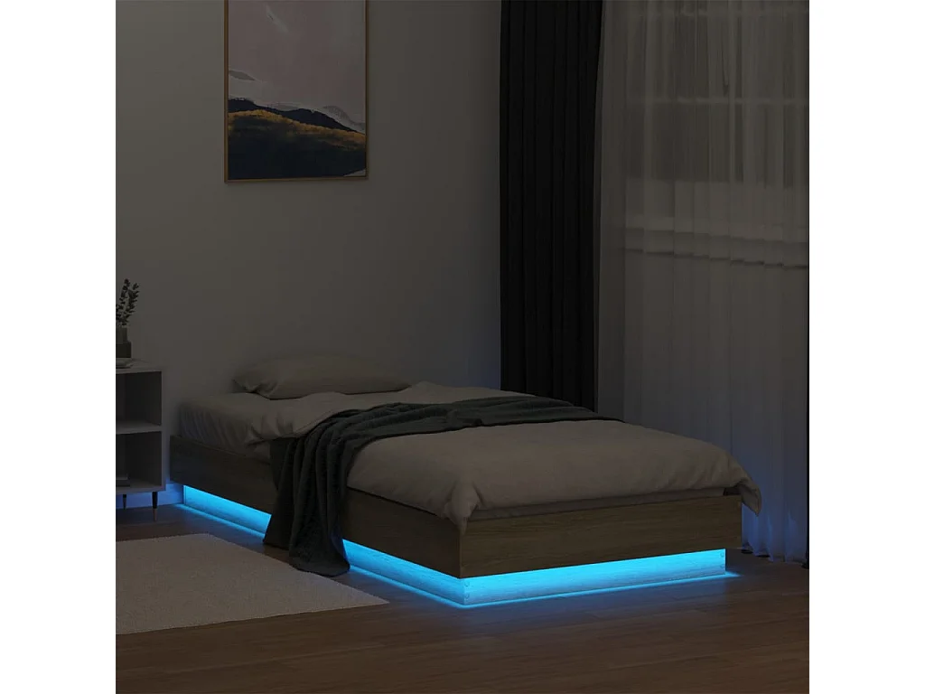 Cadre de lit sans matelas avec lumières LED 75x190 cm