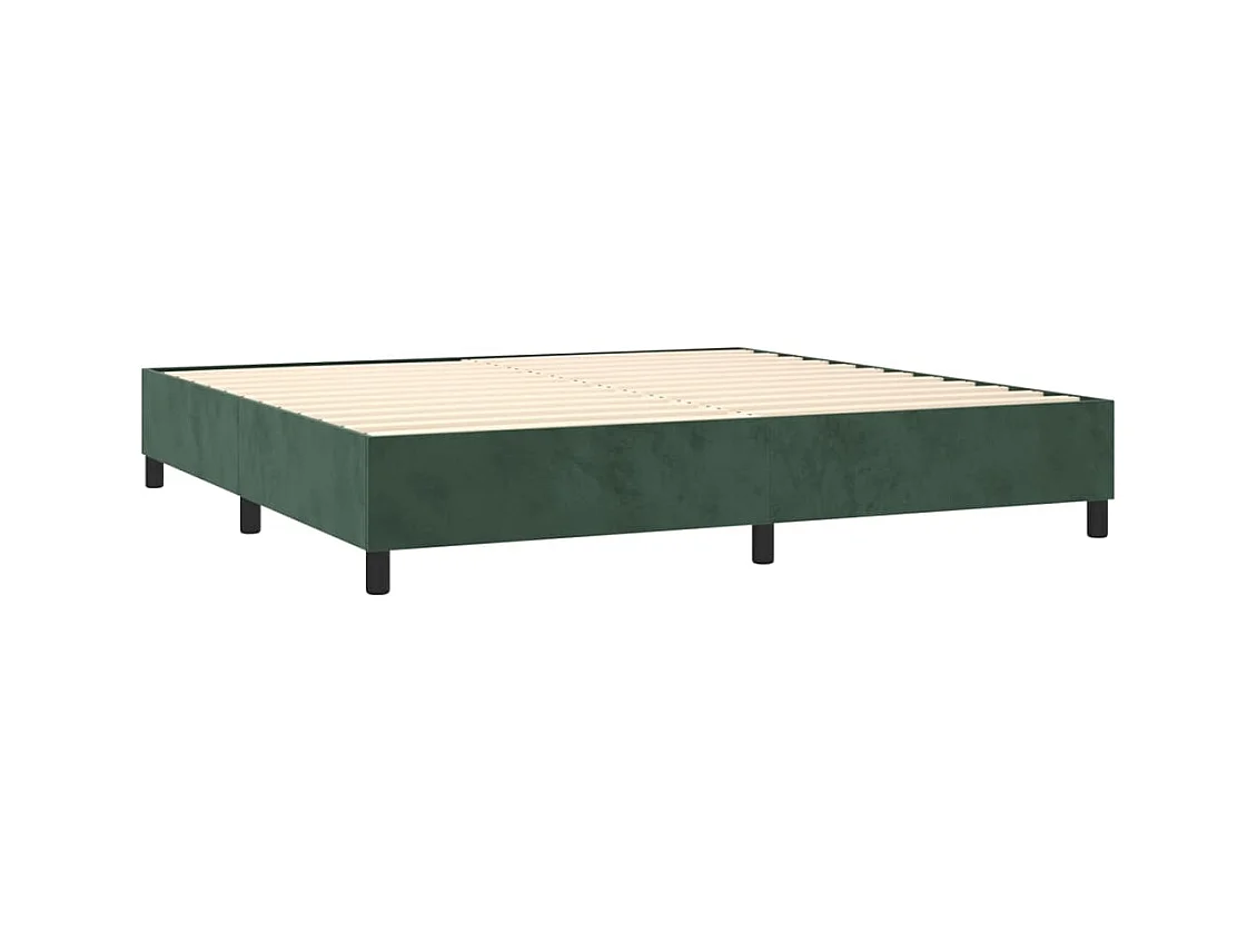 Sommier à lattes de lit matelas et LED Vert foncé 200x200 cm
