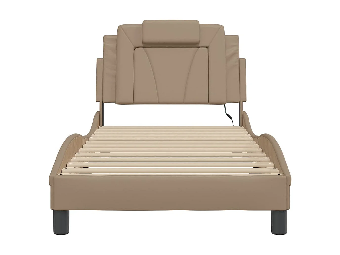 Cadre de lit avec LED sans matelas cappuccino 80x200 cm