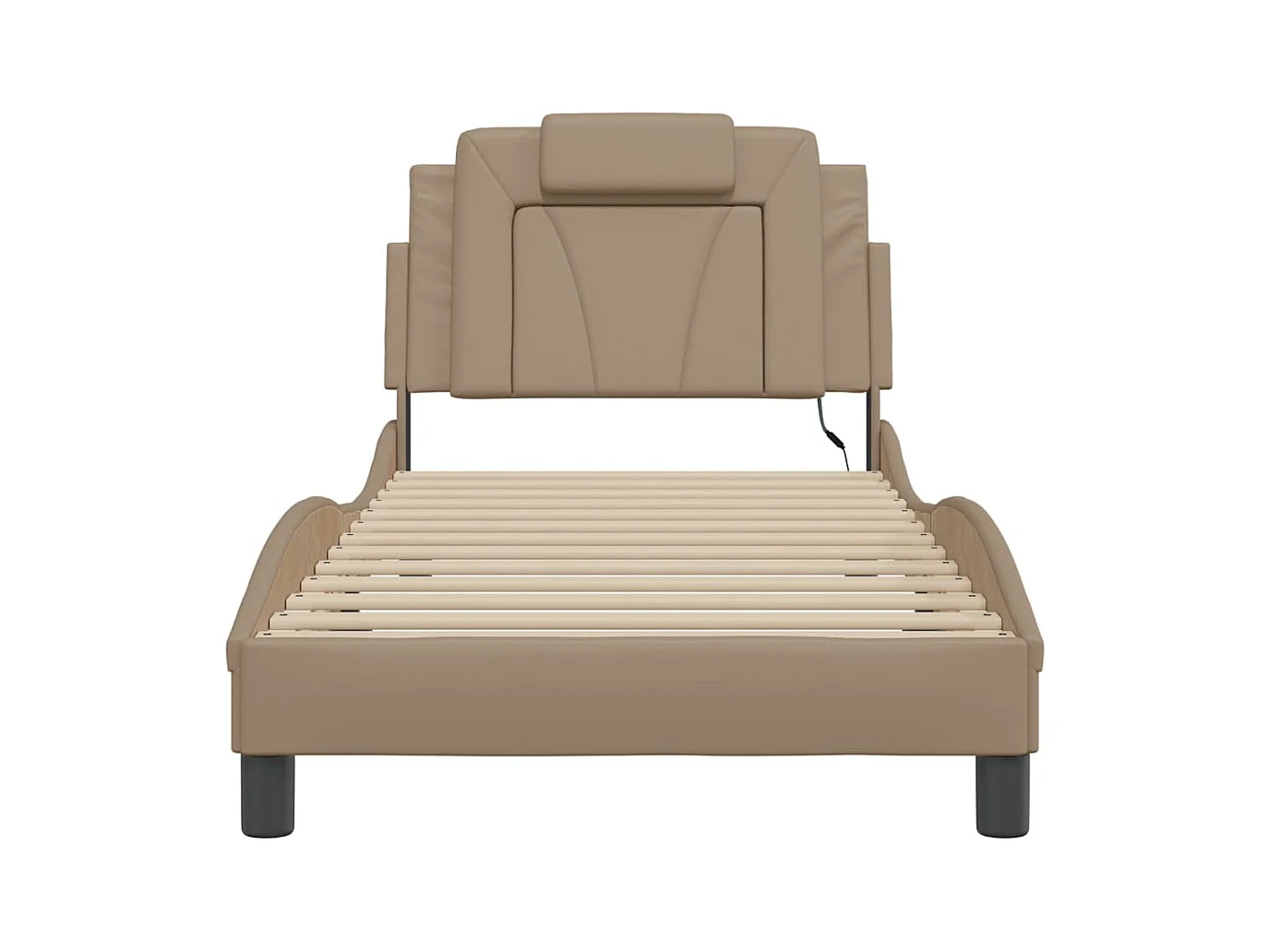 Bedframe met LED-verlichting kunstleer cappuccino 80x200 cm