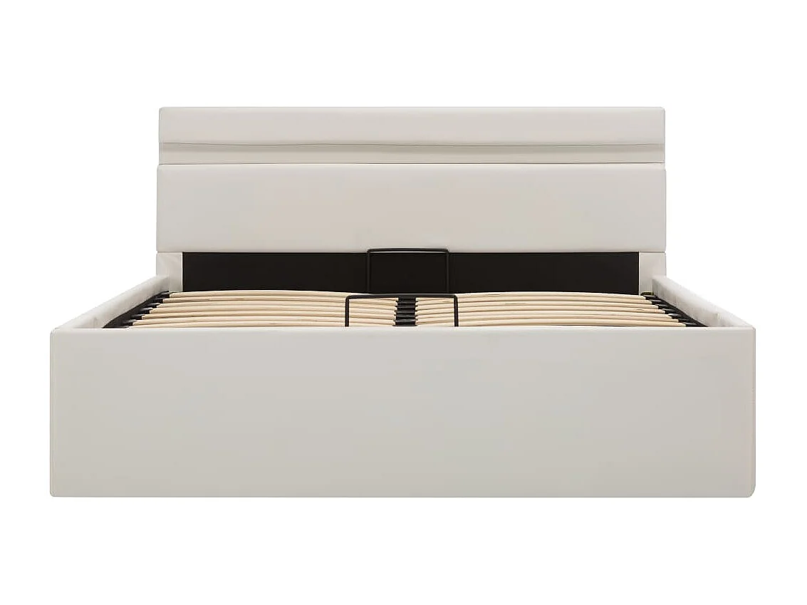 Cadre de lit à rangement hydraulique sans matelas avec LED