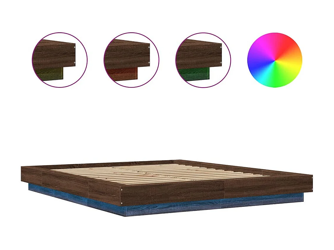 Cadre de lit avec lumières LED sans matelas 150x200 cm