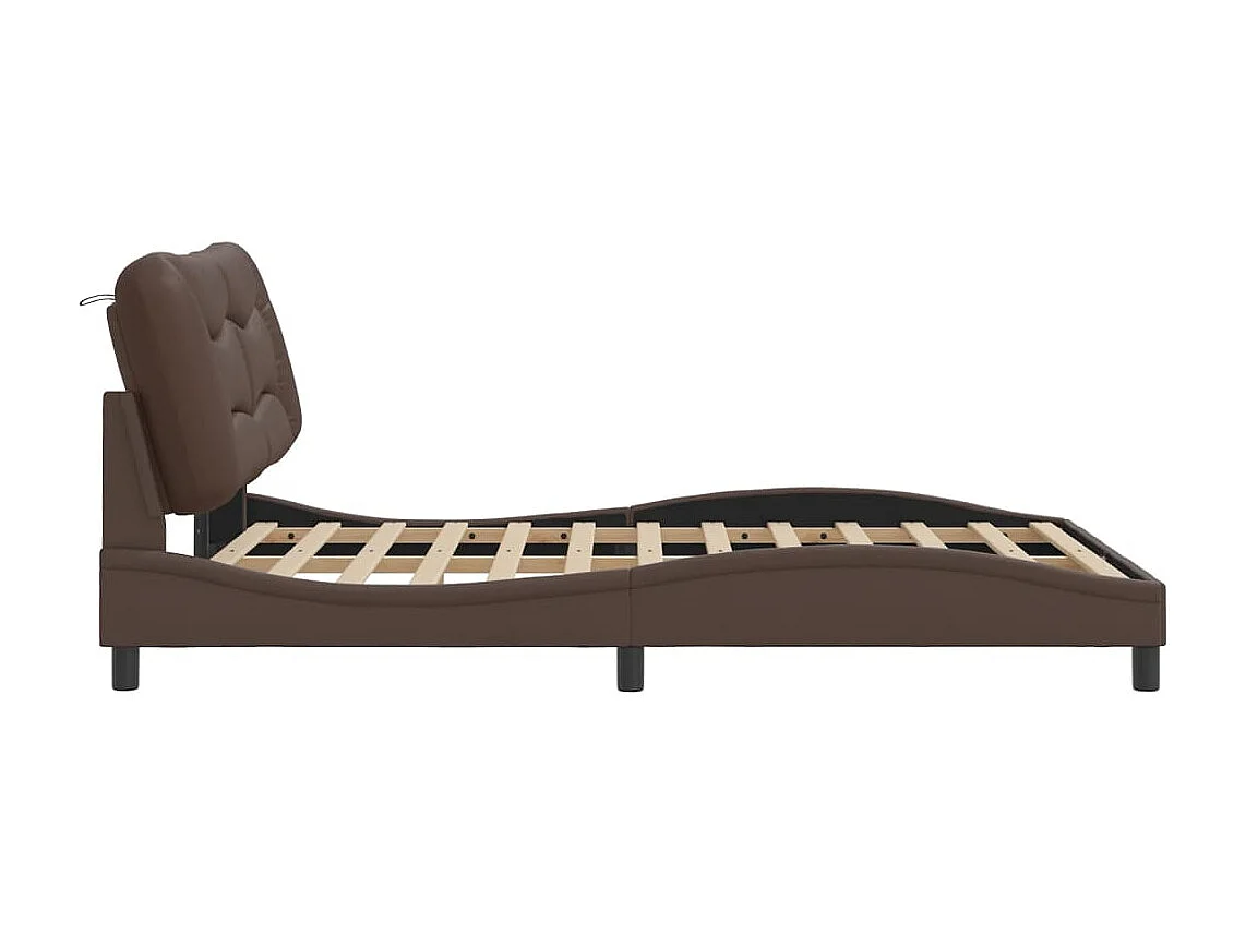 Cadre de lit avec LED sans matelas marron 120x200 cm