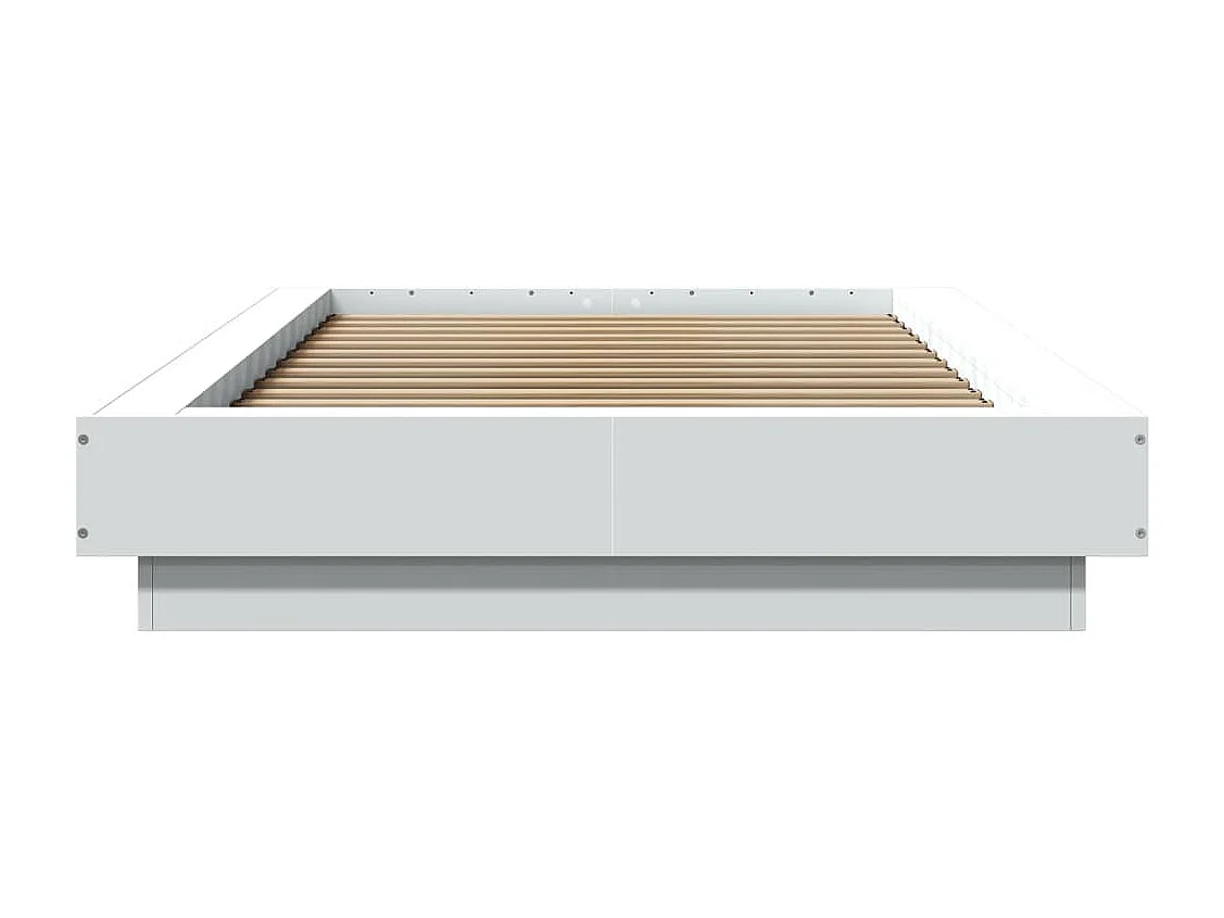 Cadre de lit avec lumières LED sans matelas blanc 100x200 cm