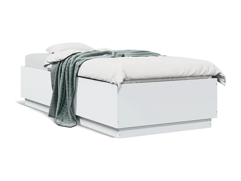 Giroletto con Luci LED Bianco 90x200 cm in Legno Multistrato