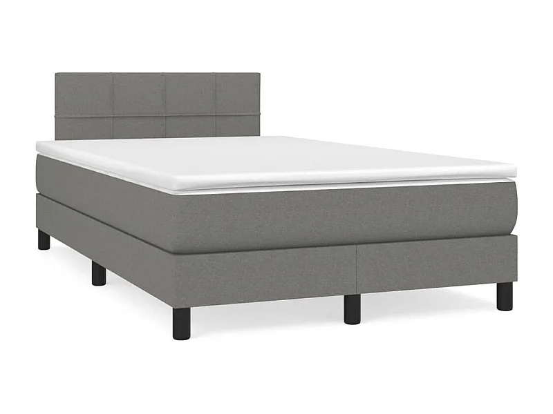 Sommier à lattes de lit matelas LED gris foncé 120x190 cm tissu