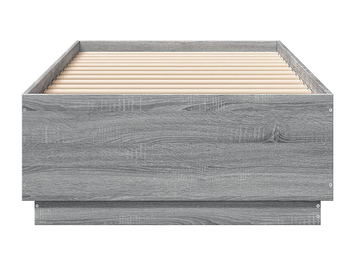Estructura cama con luces LED madera gris Sonoma 100x200 cm